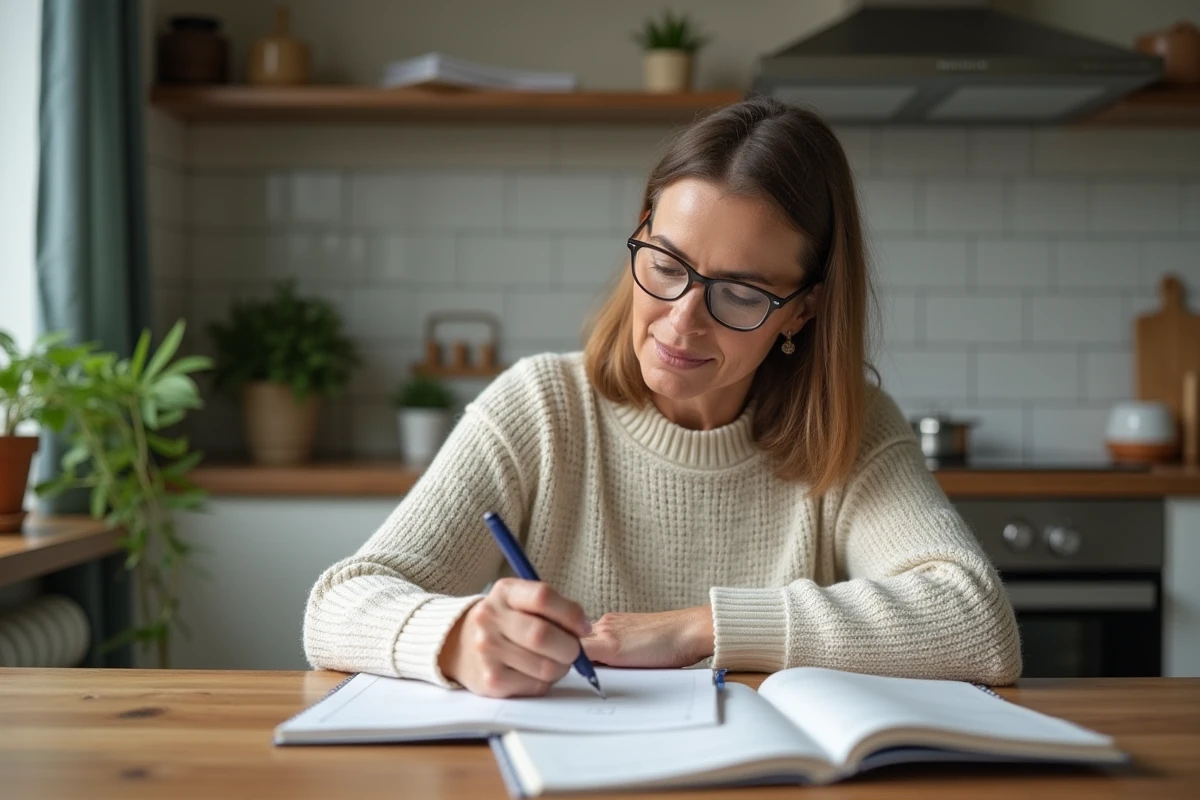 Femme moyenne âge note conversion lbs kg dans la cuisine